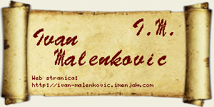 Ivan Malenković vizit kartica